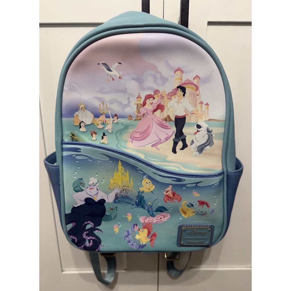 Loungefly Disney Little Mermaid Ariel Eric Ursula Beach Portrait Backpack